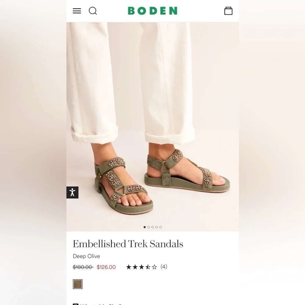 Boden Embellished Trek Sandals, Size 38 (7)